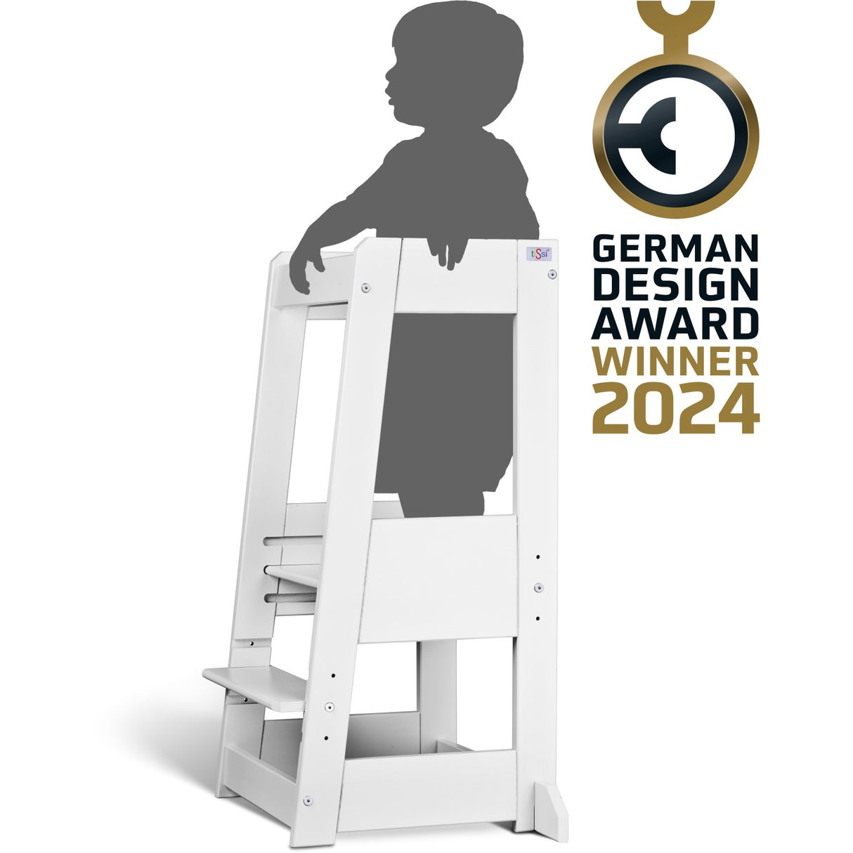 tiSsi® White Laquer Felix Læringstårn Massiv Bøk