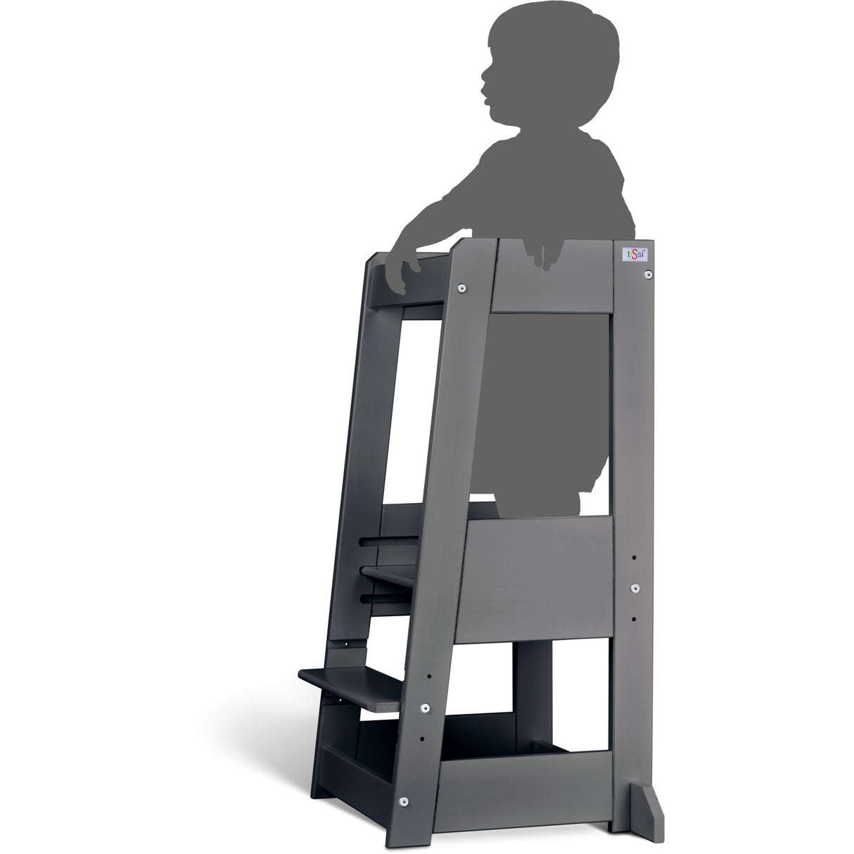 tiSsi® Grey Laquer Felix Læringstårn Massiv Bøk