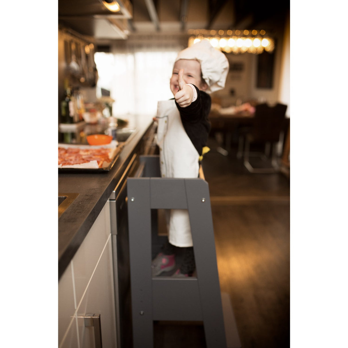 tiSsi® Grey Laquer Felix Læringstårn Massiv Bøk