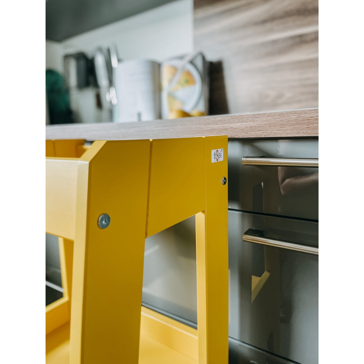 tiSsi® Sun Yellow Laquer Felix Læringstårn Massiv Bøk