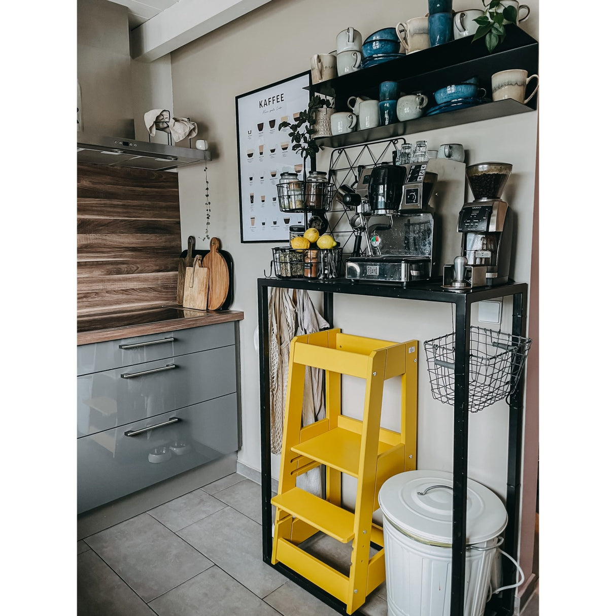 tiSsi® Sun Yellow Laquer Felix Læringstårn Massiv Bøk