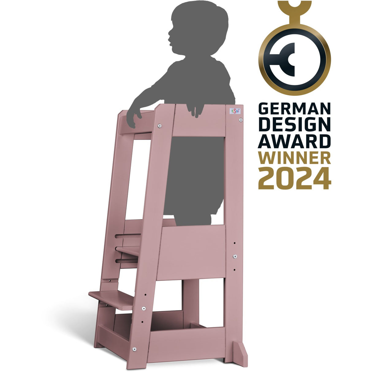 tiSsi® Oriental Rosa Laquer Felix Læringstårn Massiv Bøk