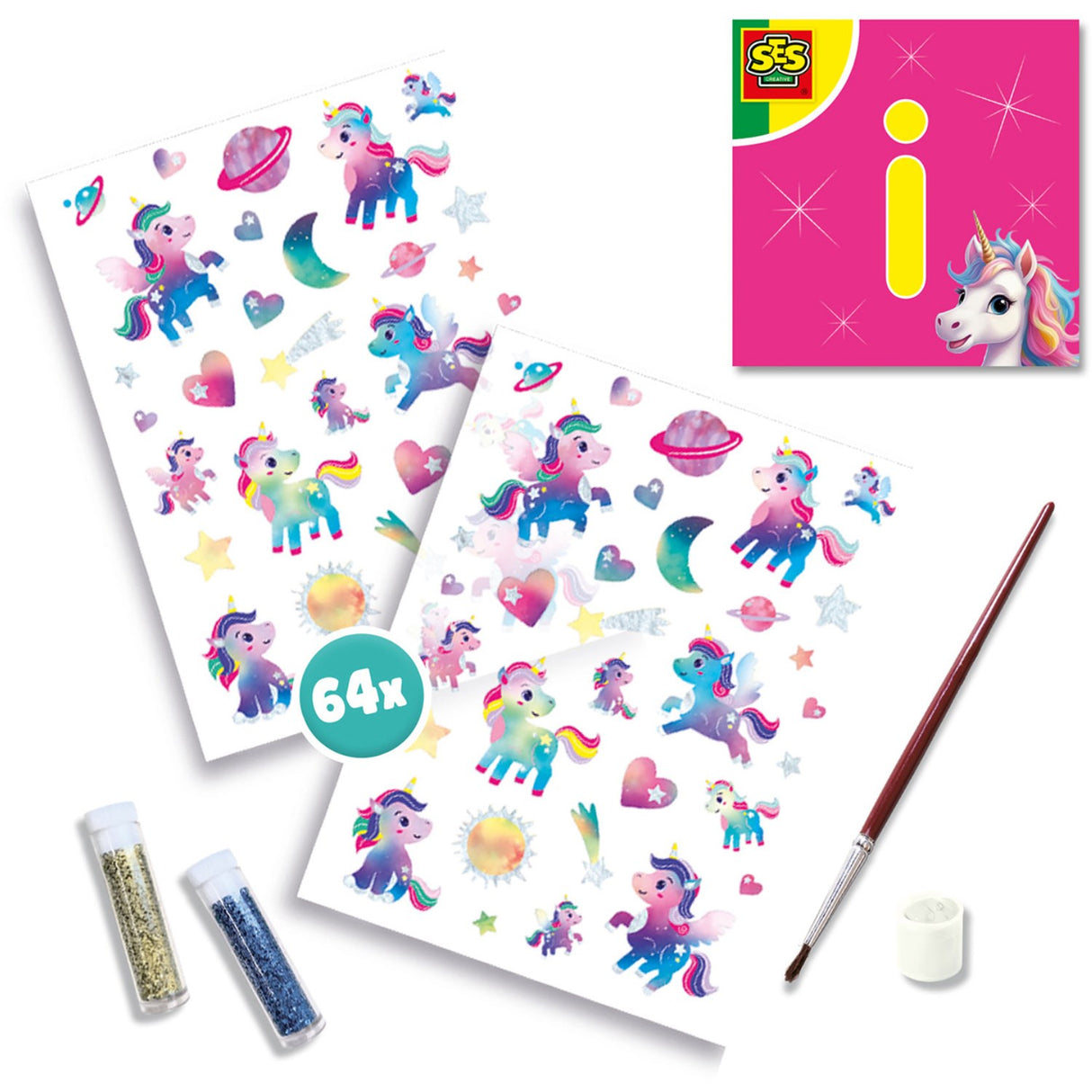 SES Creative Tatoveringer Og Glitter Enhjørning