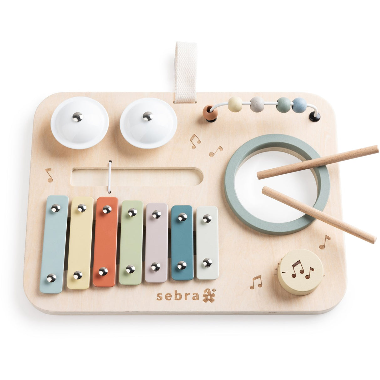 Sebra Wooden Activity Panel Musikk