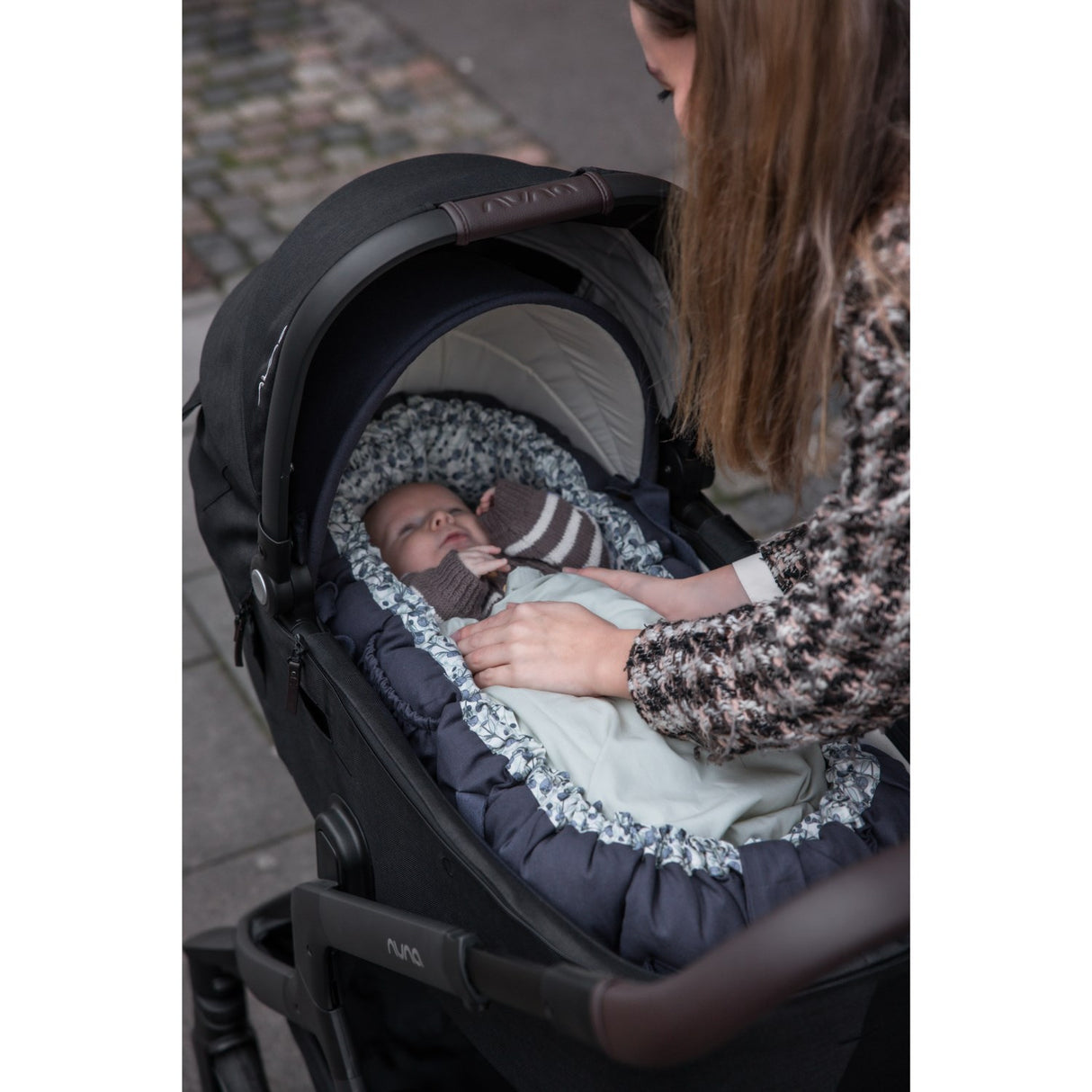 Sebra Blue Olive Hette For 3-In-1 Baby Nest