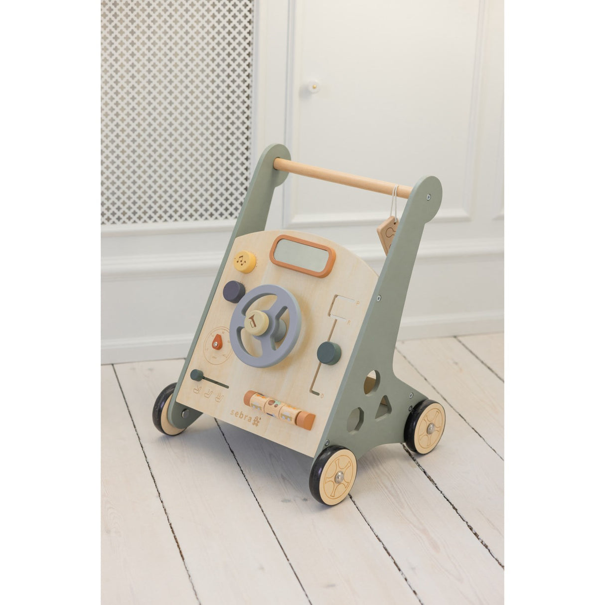 Sebra Wooden Activity Walker Bil