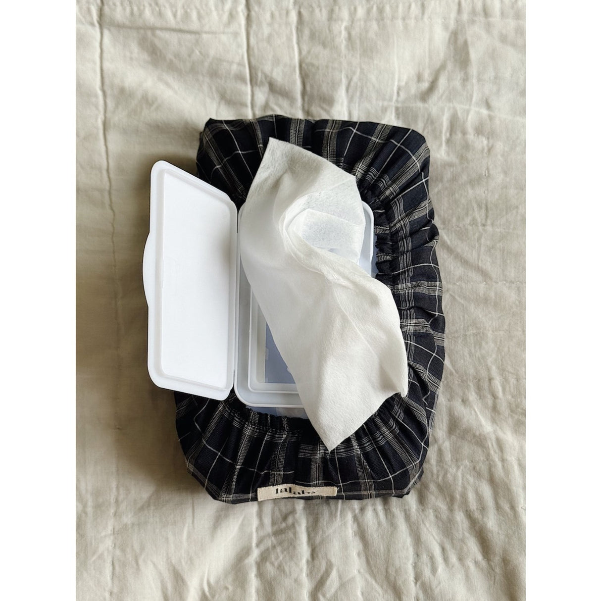 Lalaby Wet Wipe Cover Blue Check