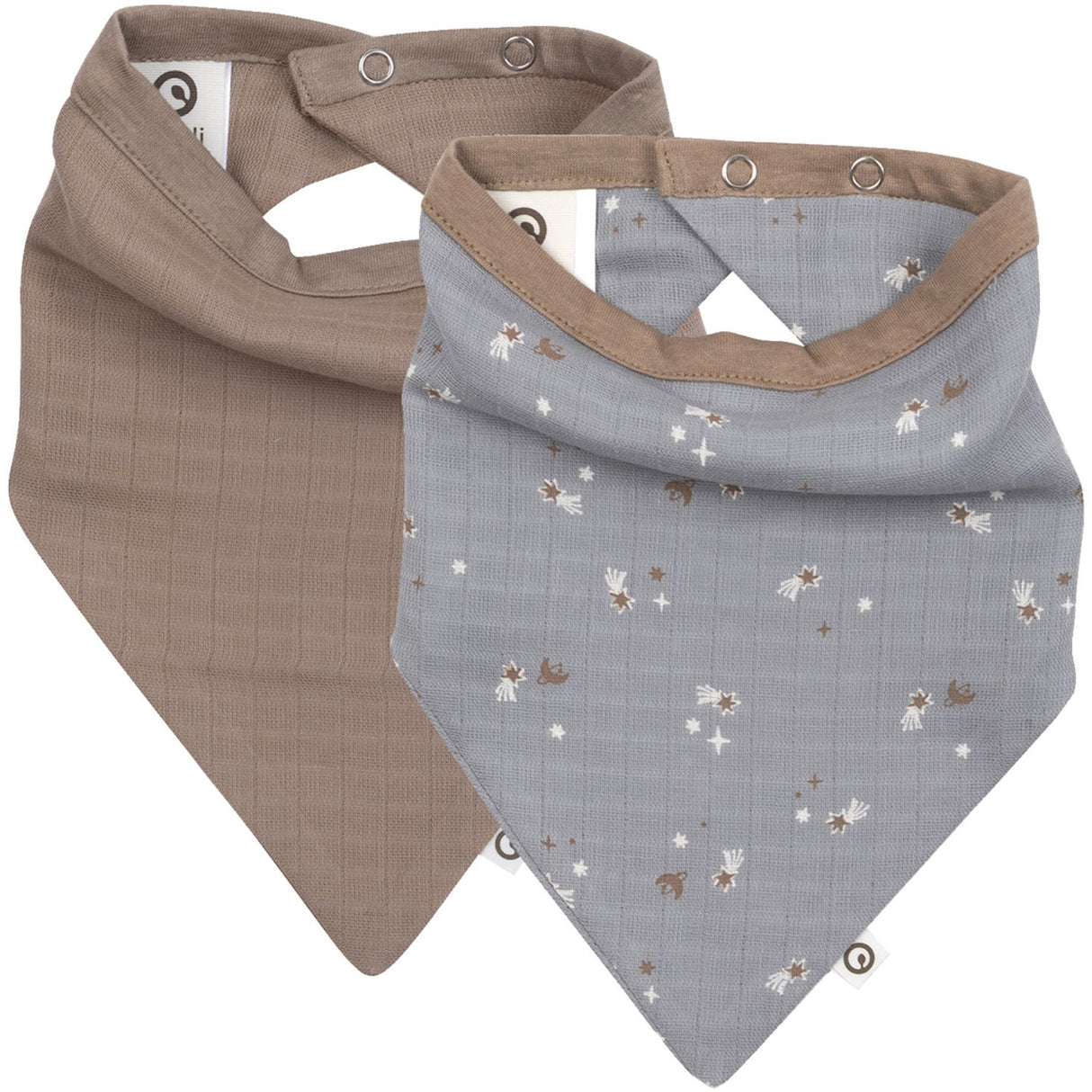 Müsli Jasmin Blue/ Balsam Cream/ Walnut Stars Muslin Smekke 2-Pakning