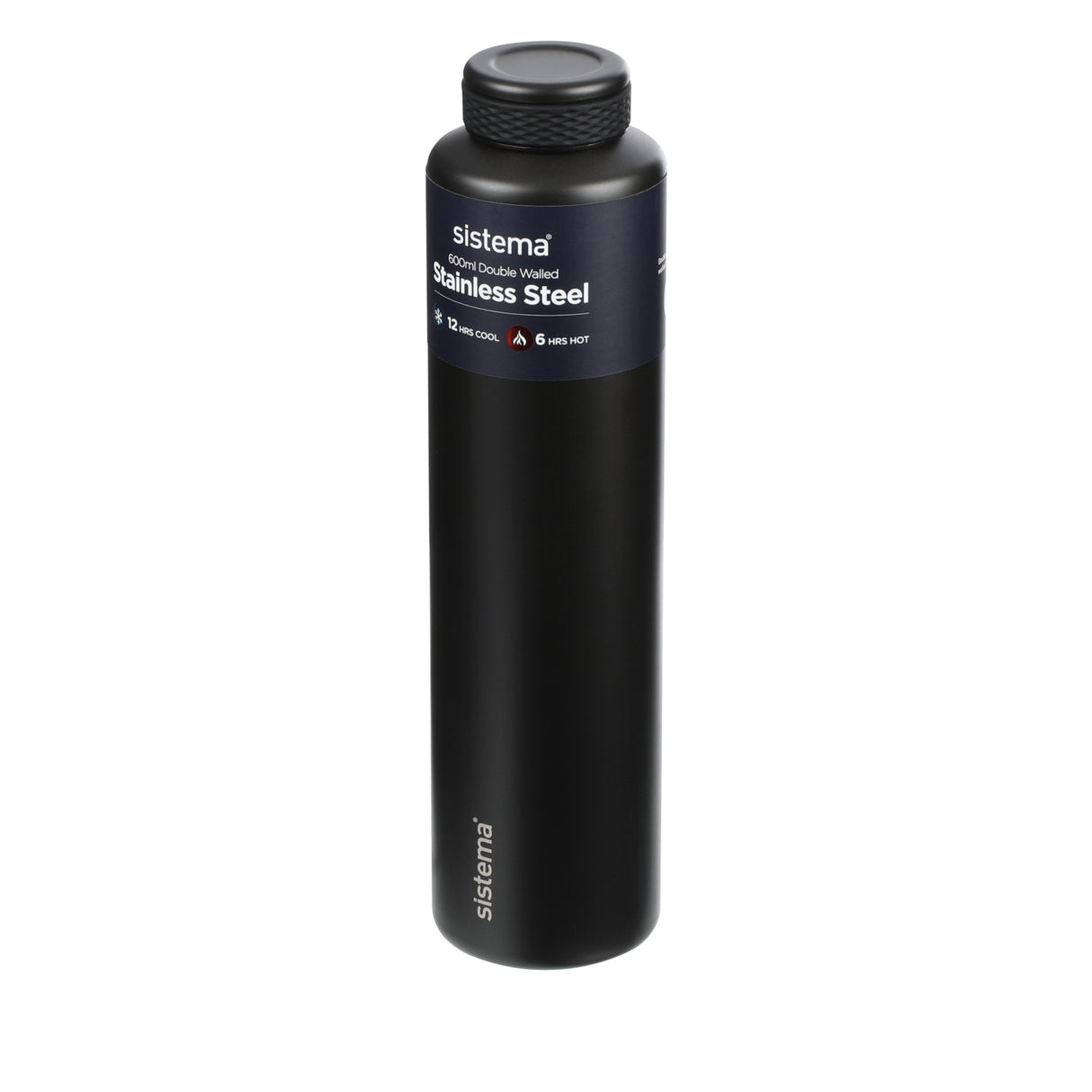 Sistema Black Stainless Steel Drikkeboks 600 Ml