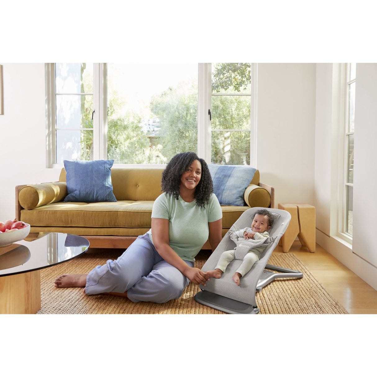 Ergobaby Light Grey Evolve Bouncer Mesh