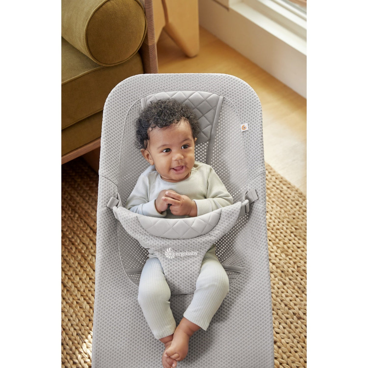 Ergobaby Light Grey Evolve Bouncer Mesh
