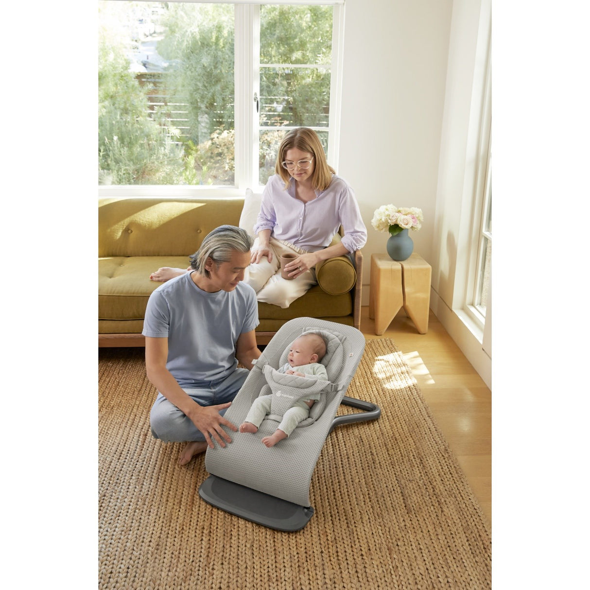 Ergobaby Light Grey Evolve Bouncer Mesh