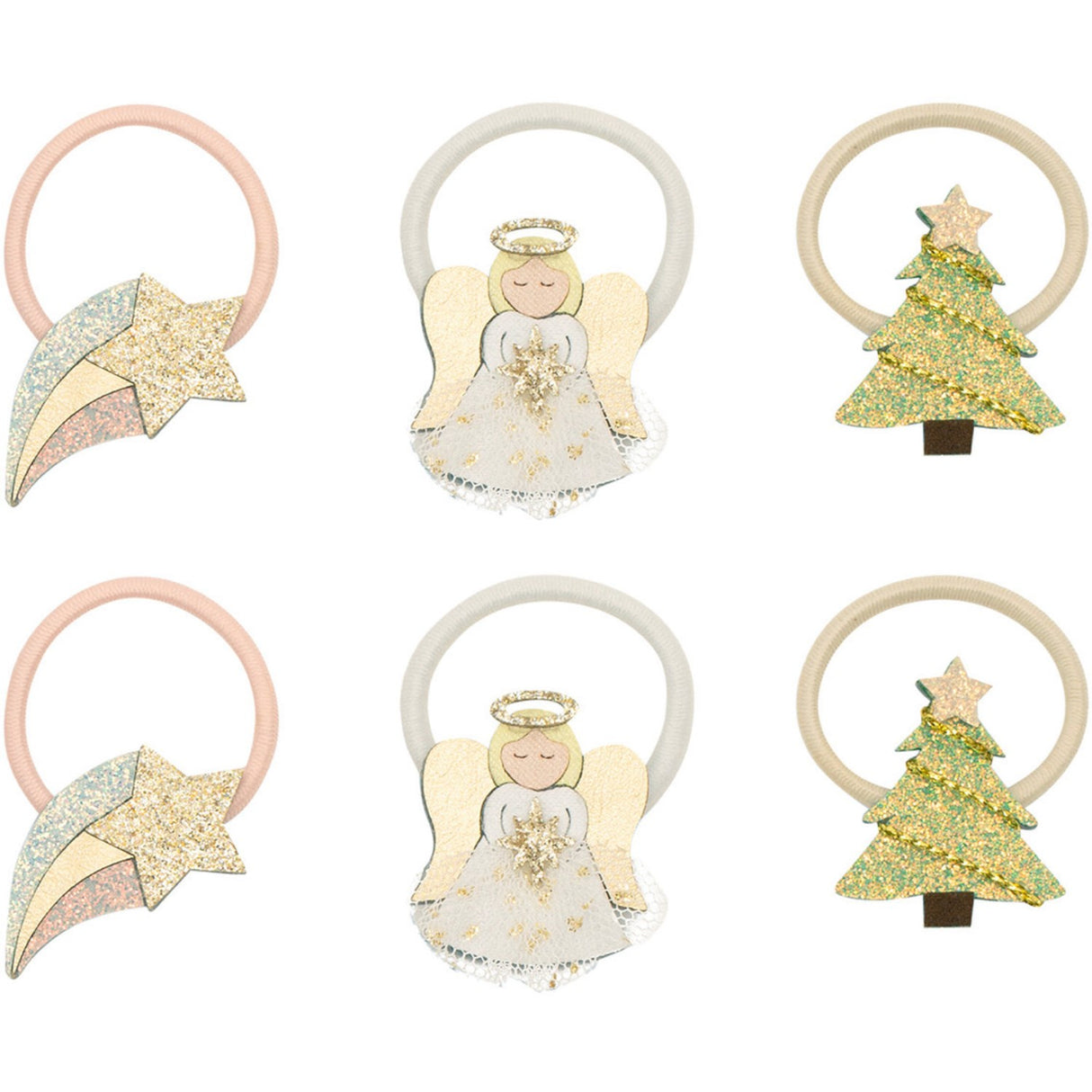 Mimi & Lula 6 Hårelastikker - Mini Angel Christmas