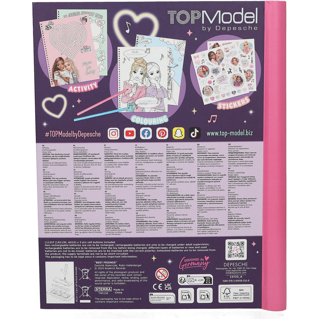 TOPModel My Bff Colouring Bok Med Led Og Sound