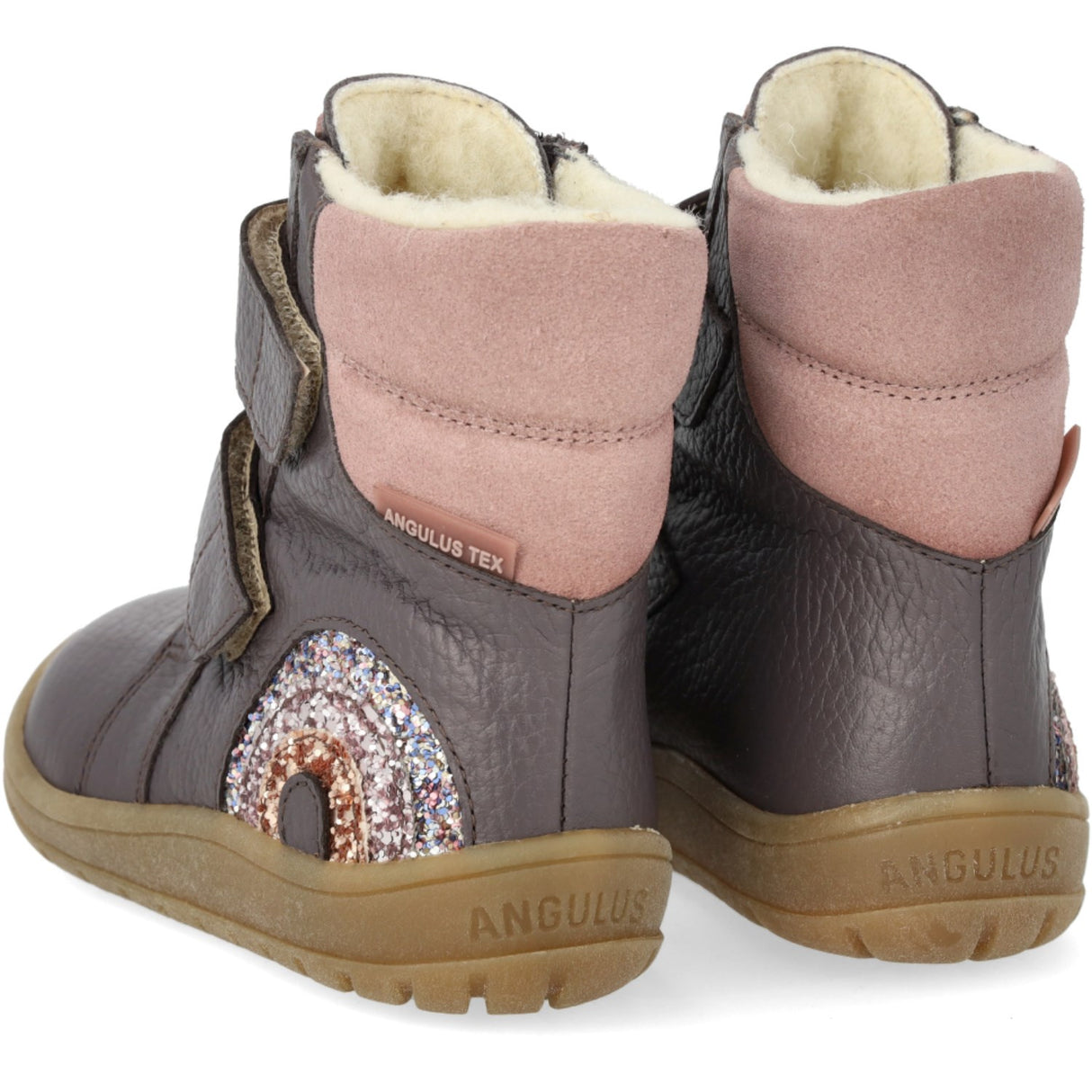 Angulus Lavendel/Faded Rose TEX Støvel med glitrende Glitter Regnbue