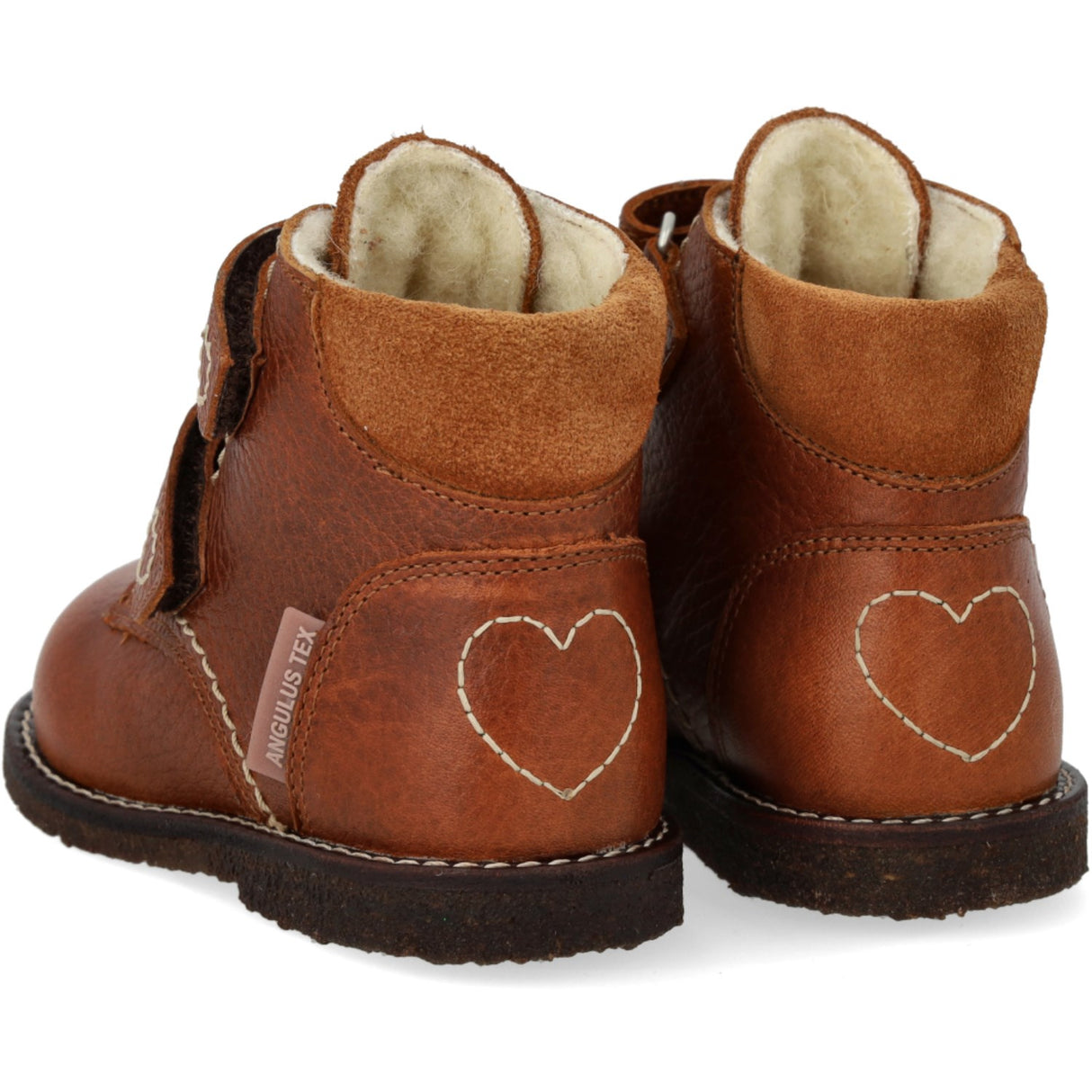Angulus Cognac/Cognac TEX-støvel for nybegynnere med hjertebroderi