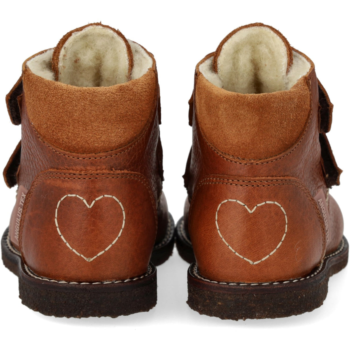 Angulus Cognac/Cognac TEX-støvel for nybegynnere med hjertebroderi
