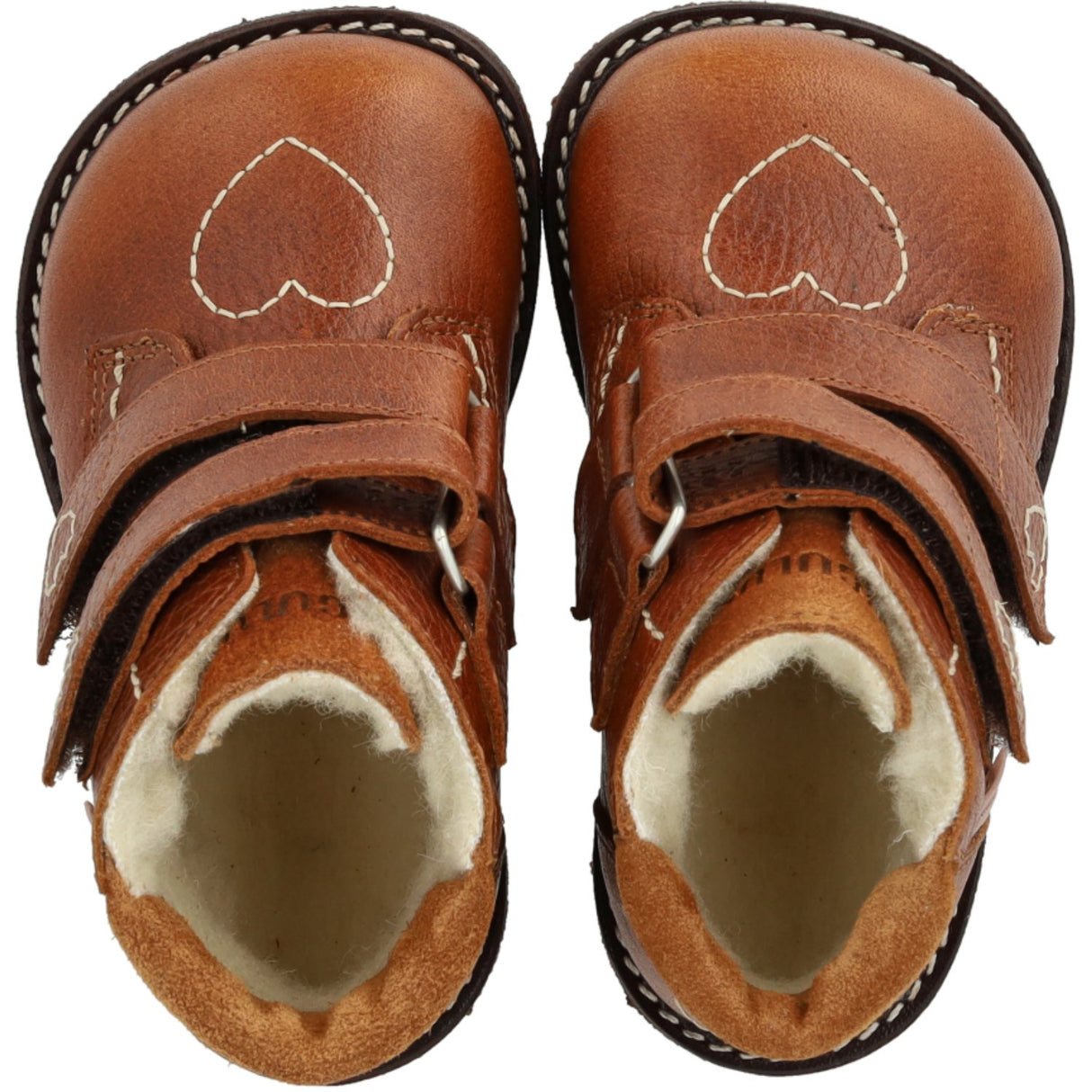 Angulus Cognac/Cognac TEX-støvel for nybegynnere med hjertebroderi