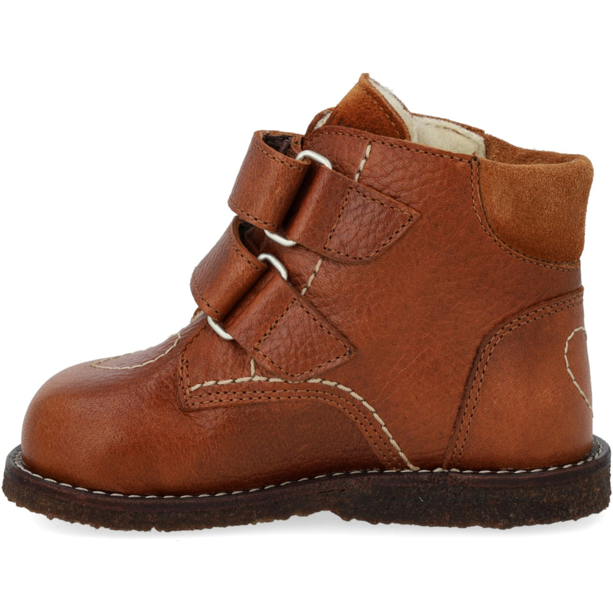 Angulus Cognac/Cognac TEX-støvel for nybegynnere med hjertebroderi