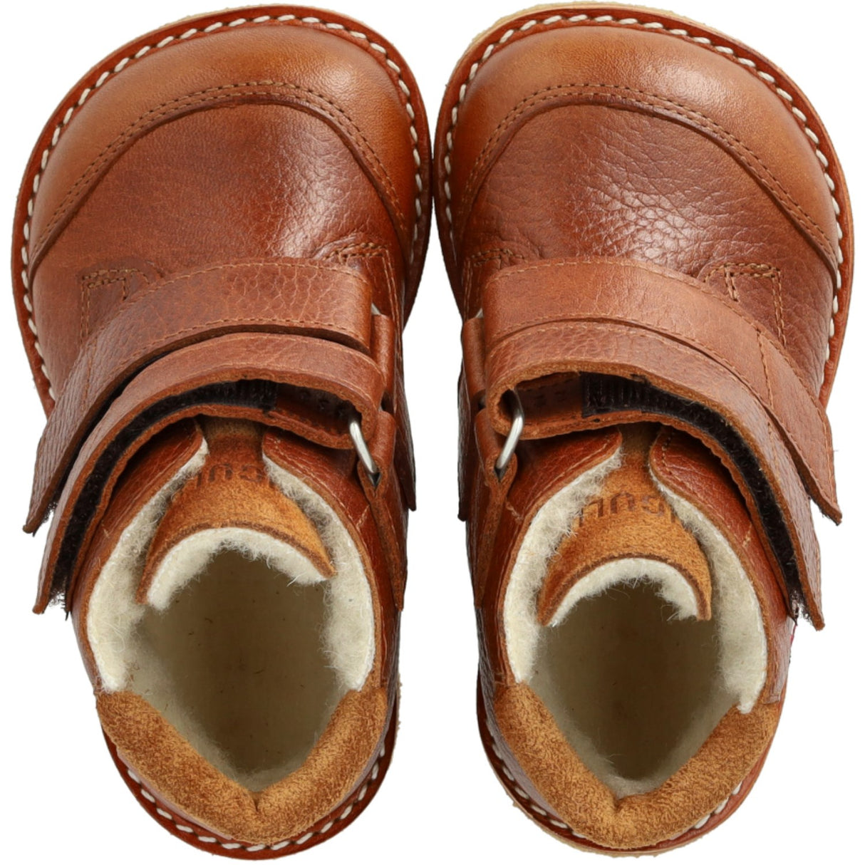 Angulus Cognac/Cognac TEX-støvel for nybegynnere med brodert snømann