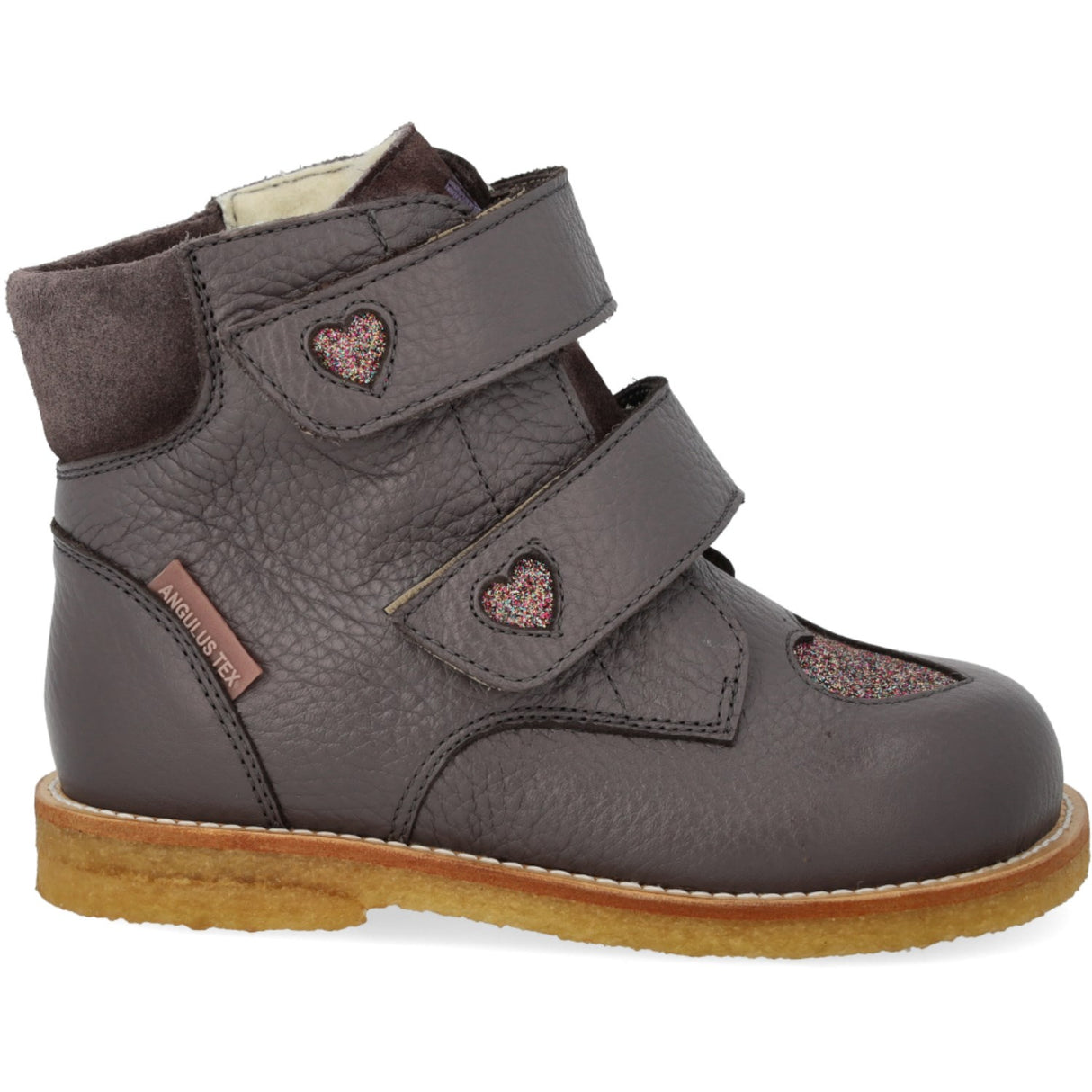 Angulus Lavendel/Multi Glitter/Lavende TEX Støvel med Glitrende Glitter Hjerter