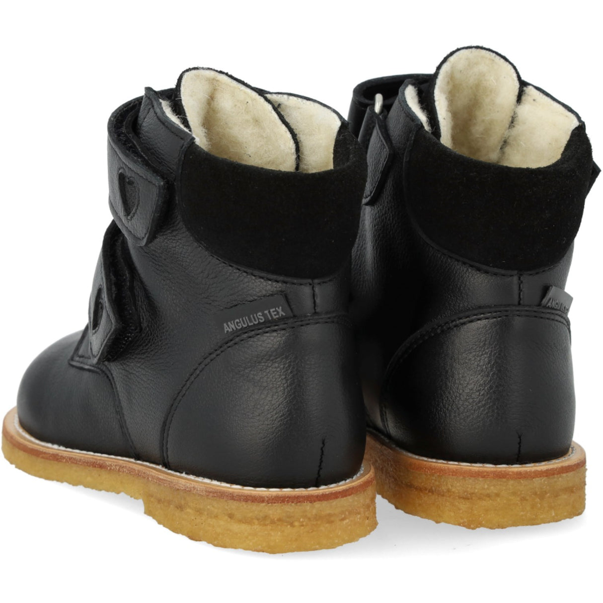 Angulus Svart/Svart Glitter TEX Støvel med Glitrende Glitter Hjerter