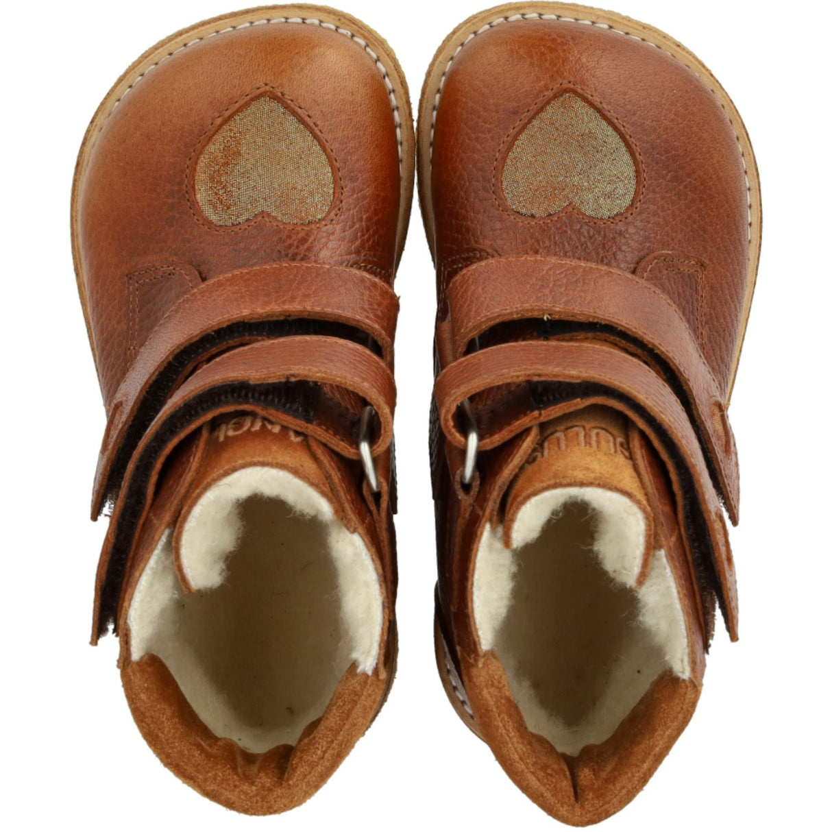 Angulus Cognac/Cognac Glitter/Mustard TEX Boot med glitrende glitterhjerter