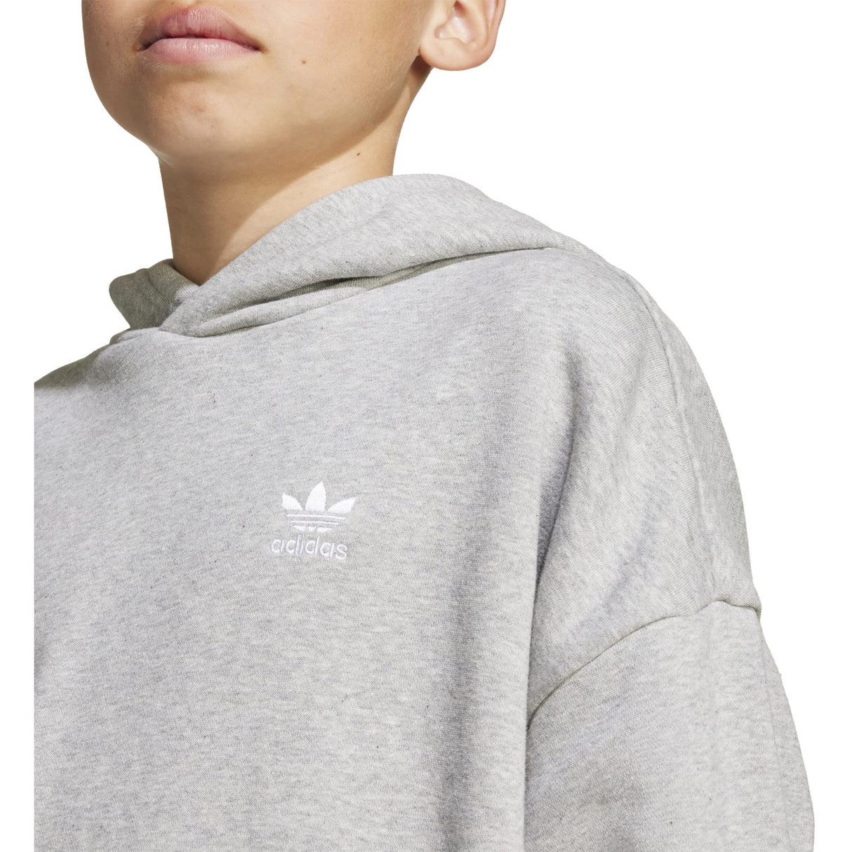 adidas Originals Medium Grey Heather/White Loose Hettegenser Fl