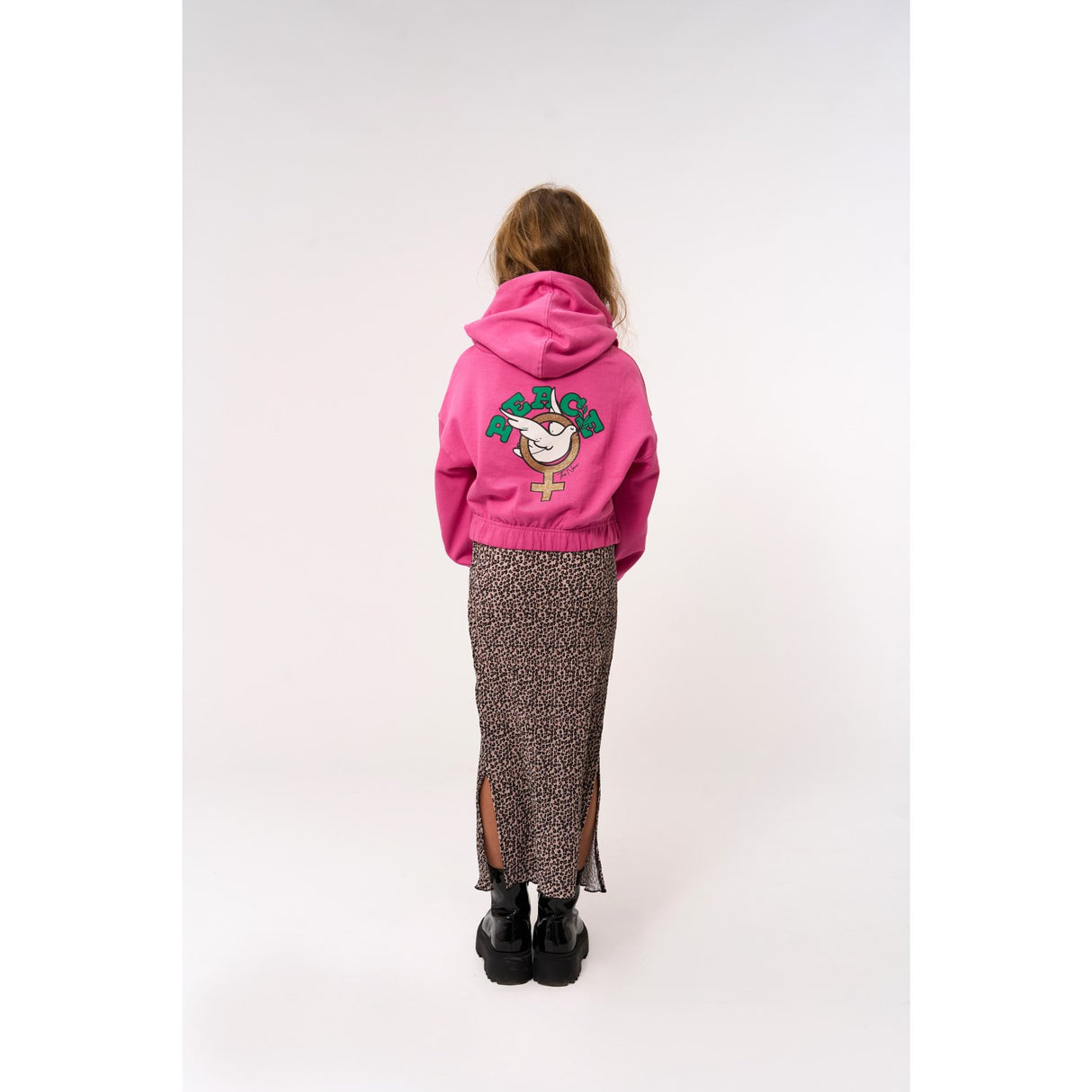 The New Feather Gray AOP TNPet Long Pleat Skjørt