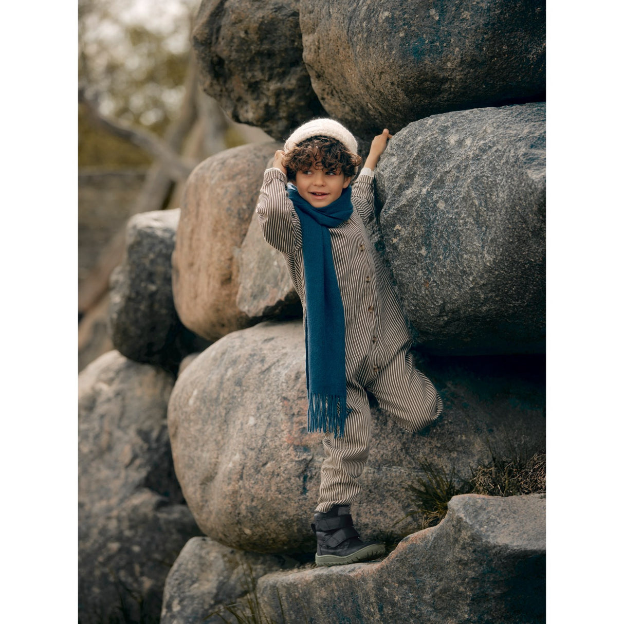 Angulus Svart/Mørkegrå TEX-støvel i nylon med slitesterke skinndetaljer