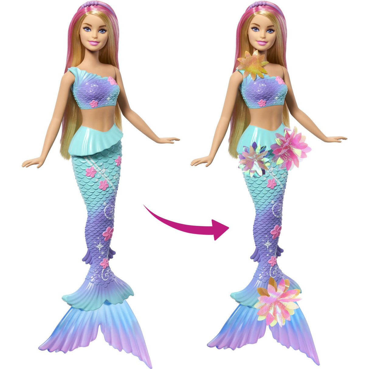 Barbie® Blooming Magic Hvid Havfrue Dukke