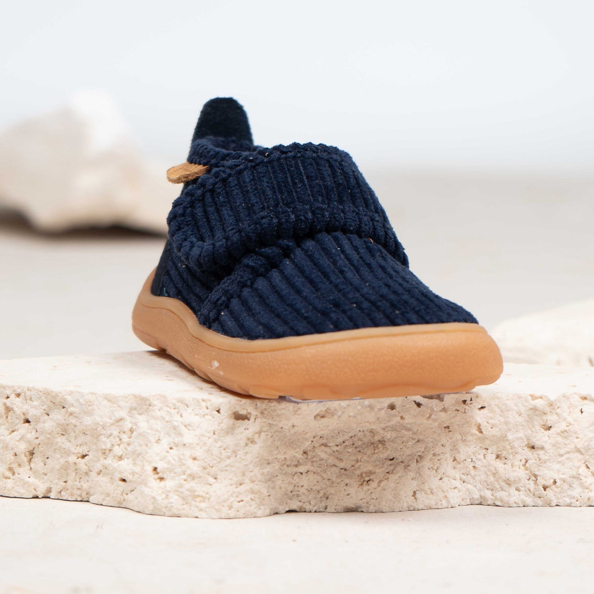 Bisgaard Navy Corduroy Barefoot Basic Home Sko