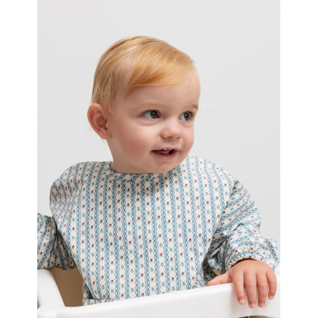 MarMar Cotton Percale Home Floral Stripe Forkle LS