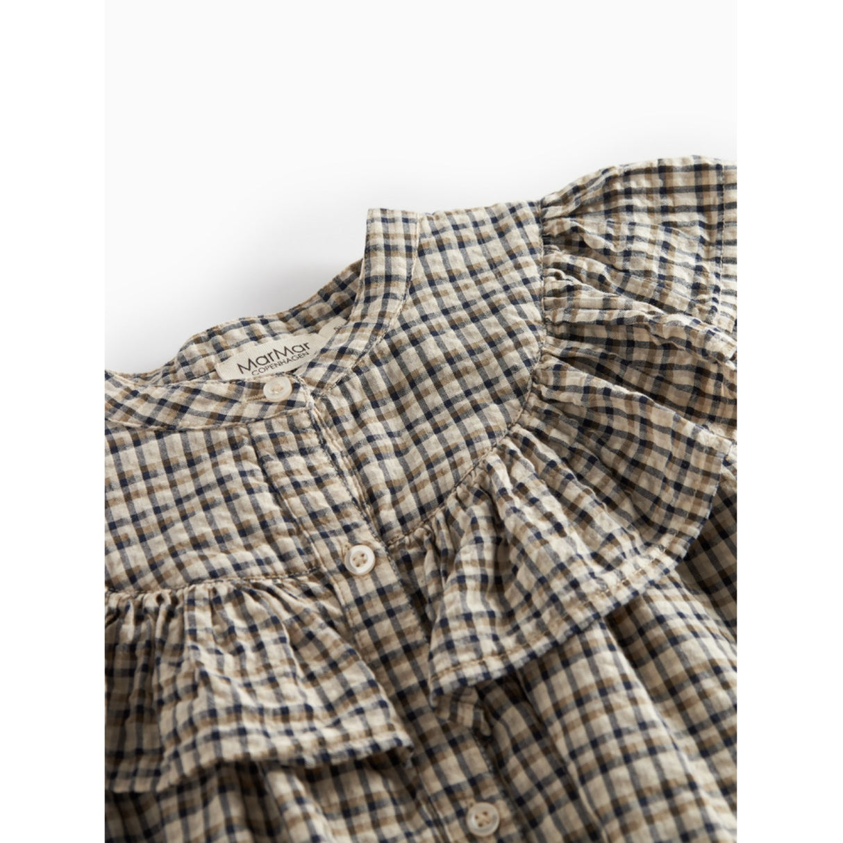 MarMar Seersucker Check Pilot Navy Check Dalina Kjole