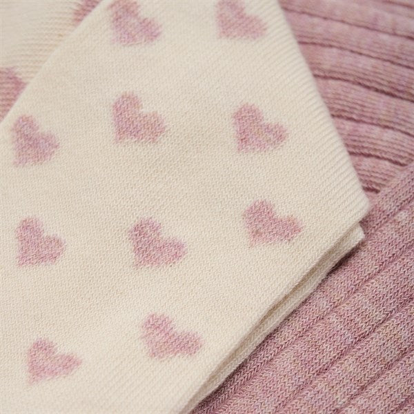 Minymo Light Rose Strømpebukse m. Mønster 2-Pak