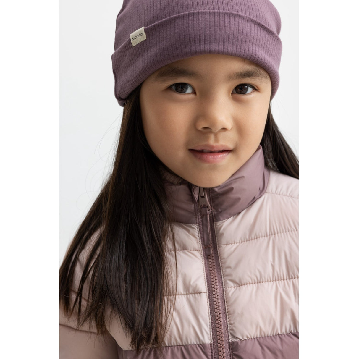 MarMar Vegan Puffer Plum Shadow Block Owe Jakke