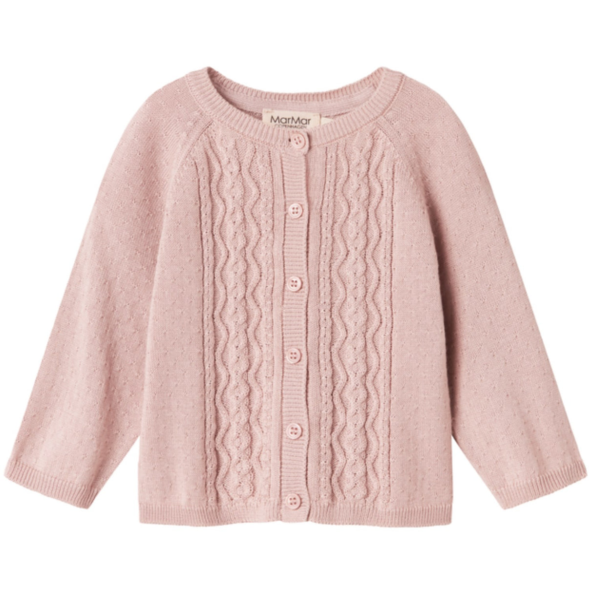 MarMar Modal Mix Cable Faded Rose Totti Strikk Cardigan
