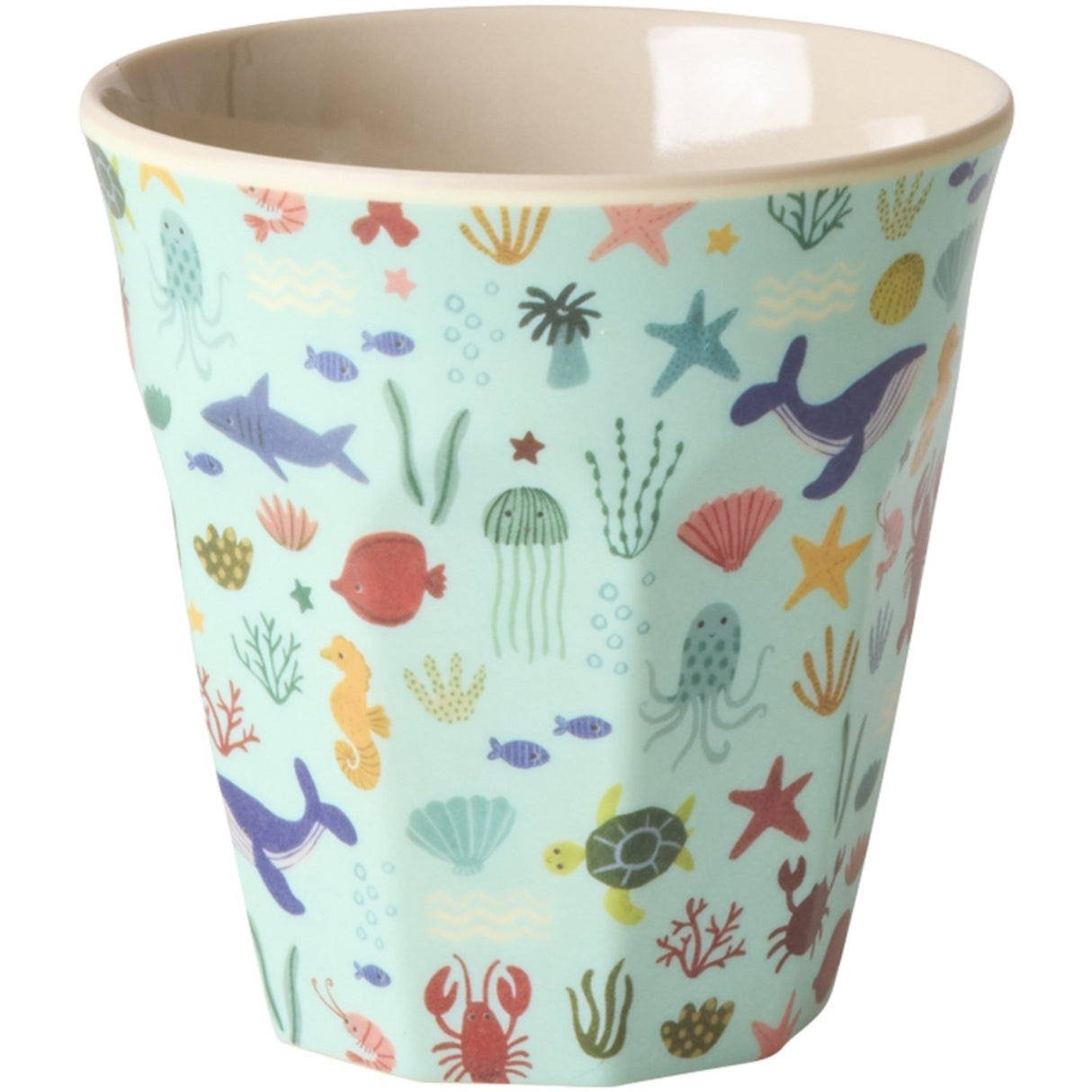 Rice Blue Ocean Print Melamine Kids Kopp Small 160 Ml