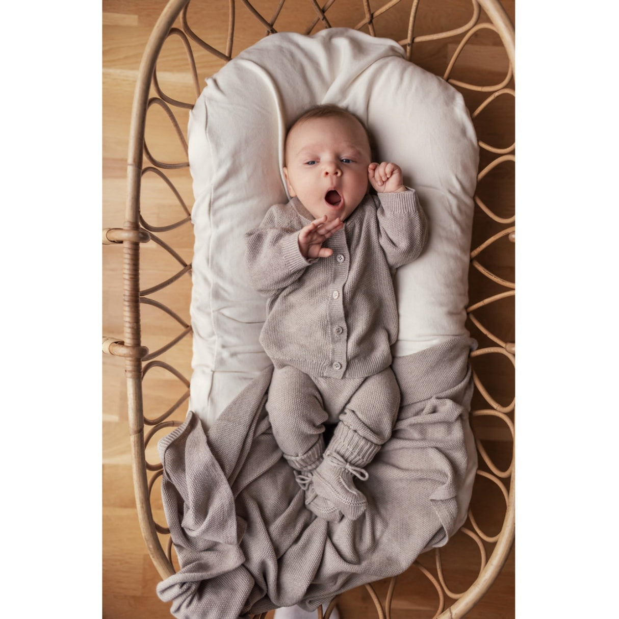 MarMar New Born Modal Mix Pearl Cashew Melange Alia Strikk Teppe