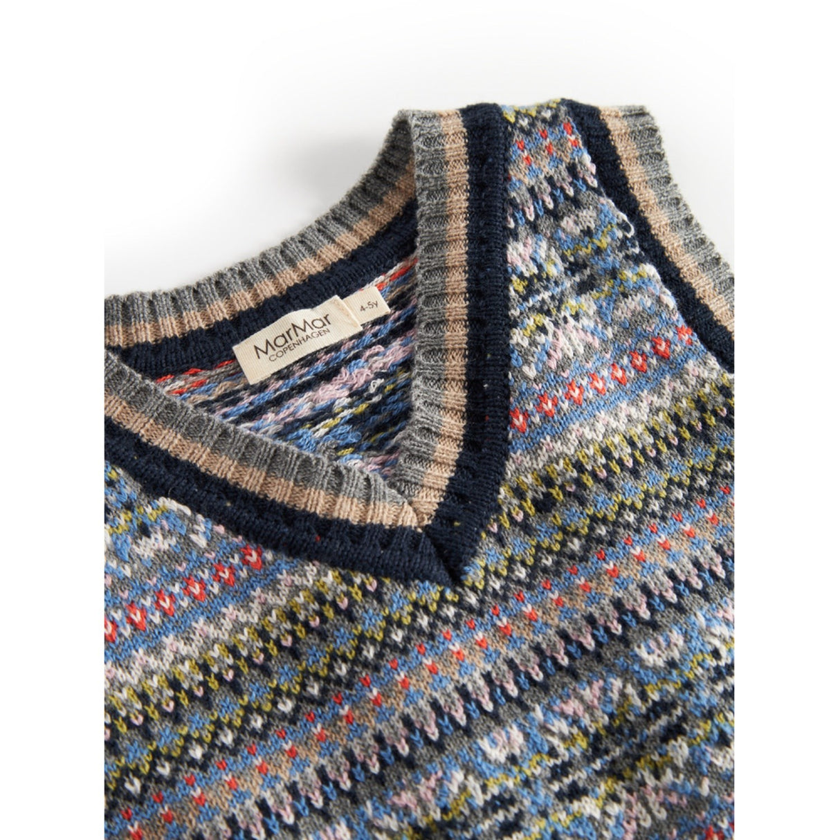 MarMar Light Cotton Wool Fair Isle Fair Isle Taj Strikket Vest