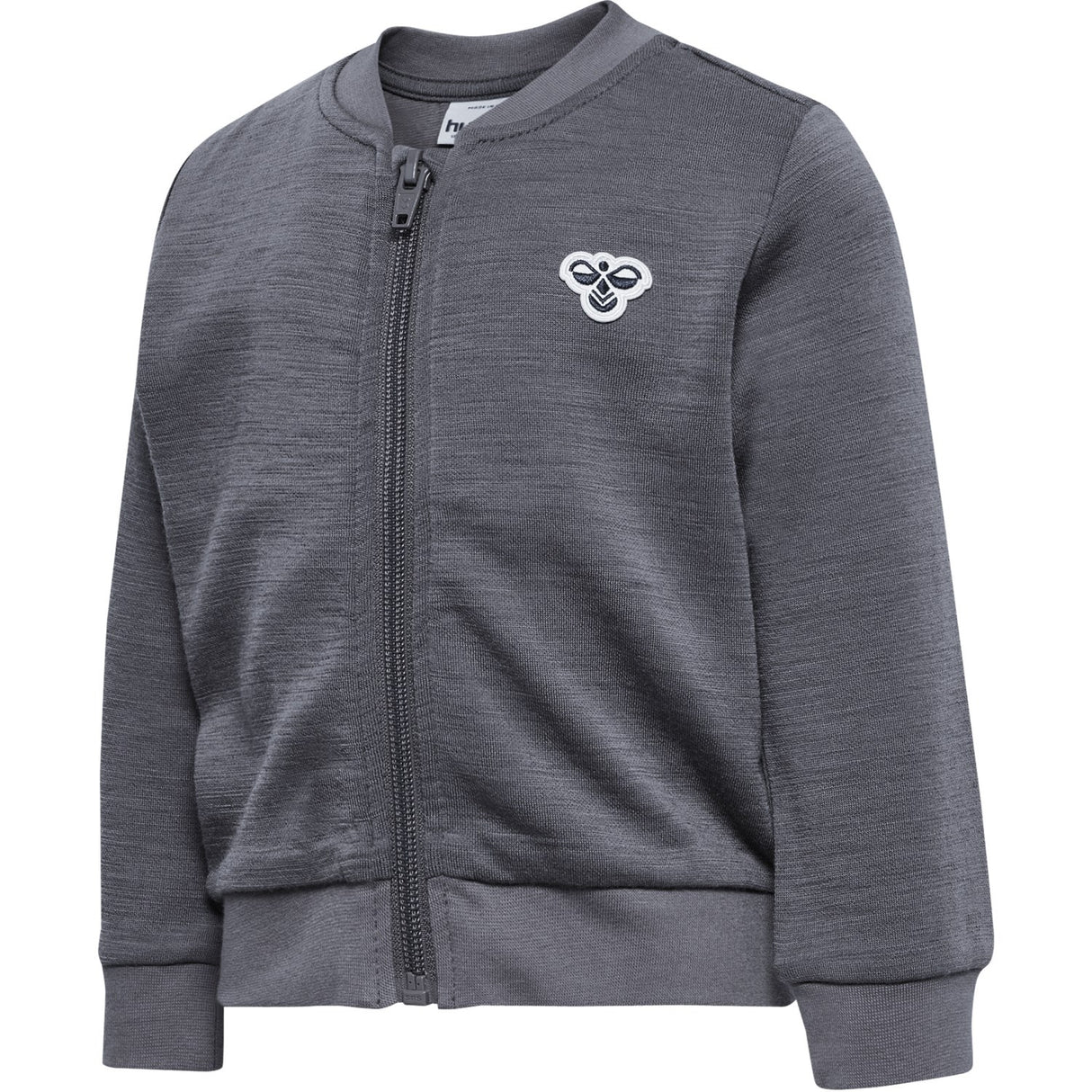 Hummel Dark Grey Melange Mini Ull Zip Jakke Bee
