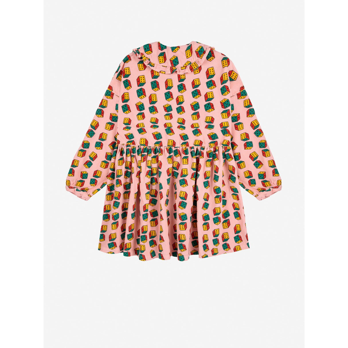 Bobo Choses Pink Dices All Over Micro Corduroy Kjole