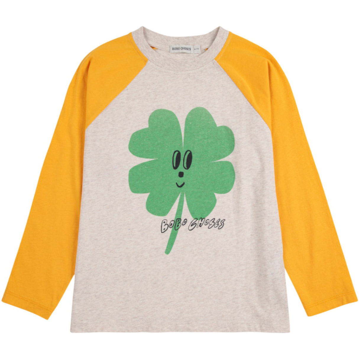 Bobo Choses Yellow Lucky Clover Ranglan Ermer T-Shirt
