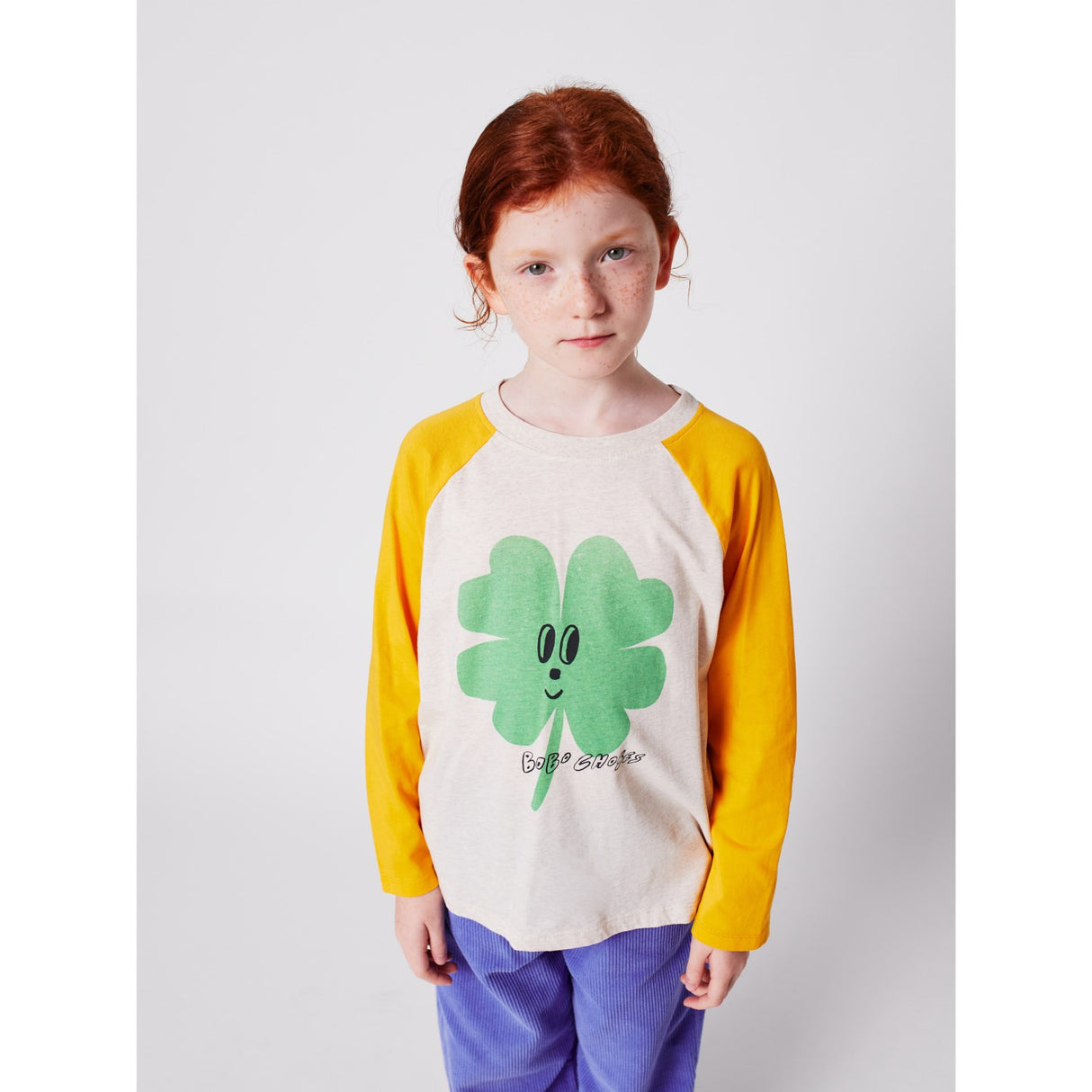 Bobo Choses Yellow Lucky Clover Ranglan Ermer T-Shirt