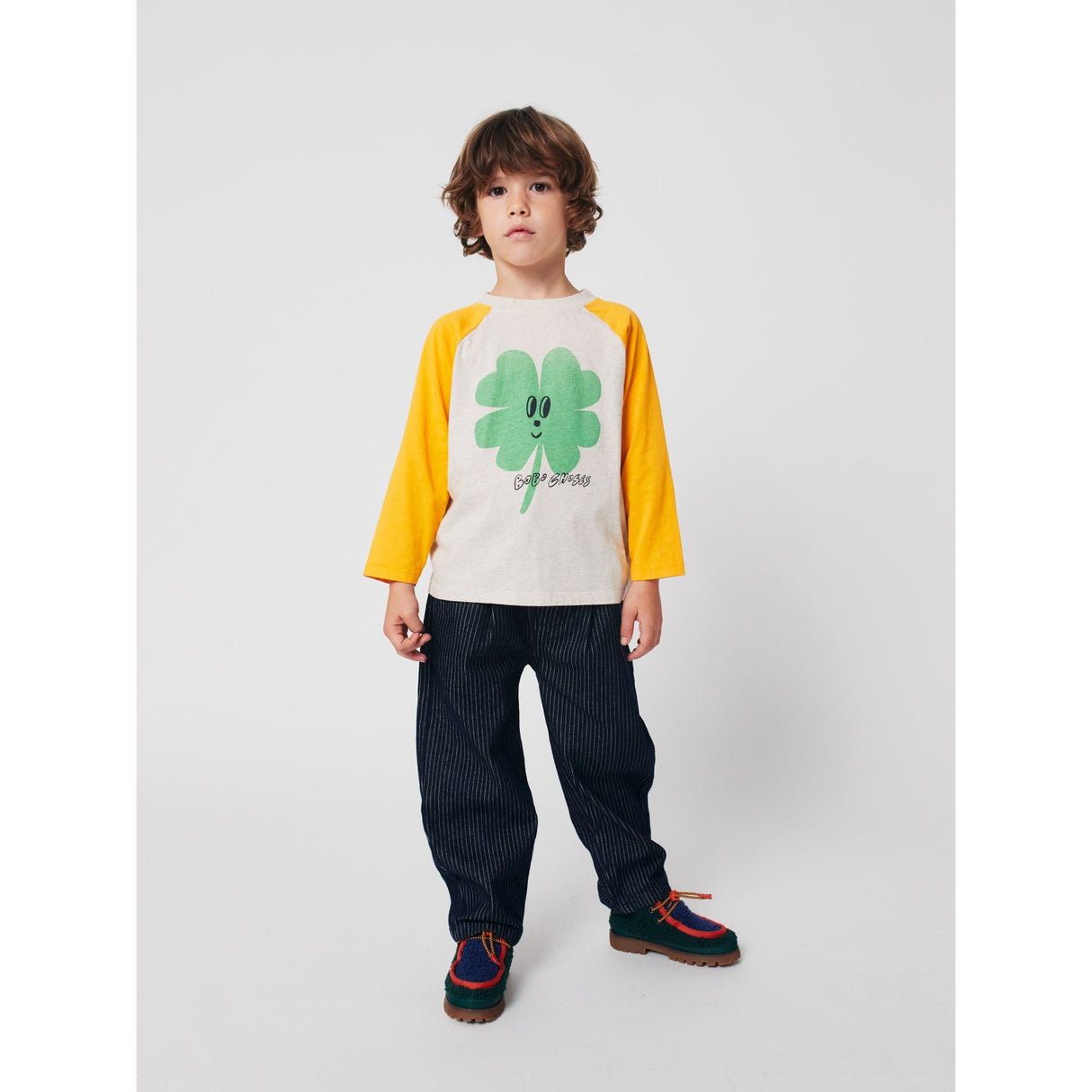 Bobo Choses Yellow Lucky Clover Ranglan Ermer T-Shirt