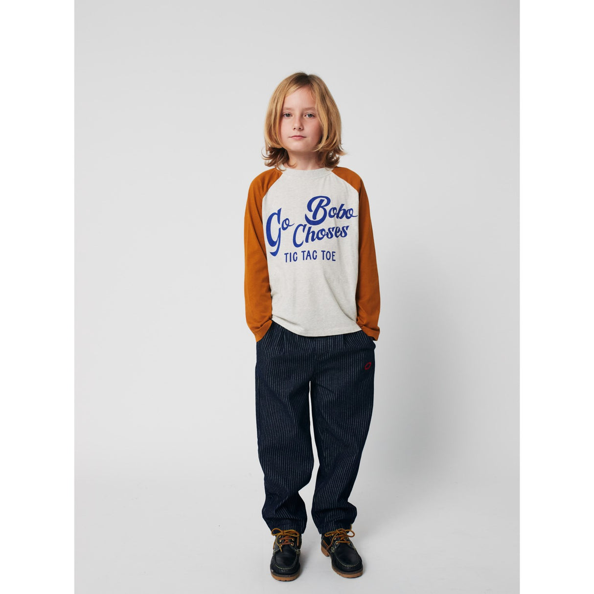 Bobo Choses Brown Go Bobo Ranglan Ermer T-Shirt