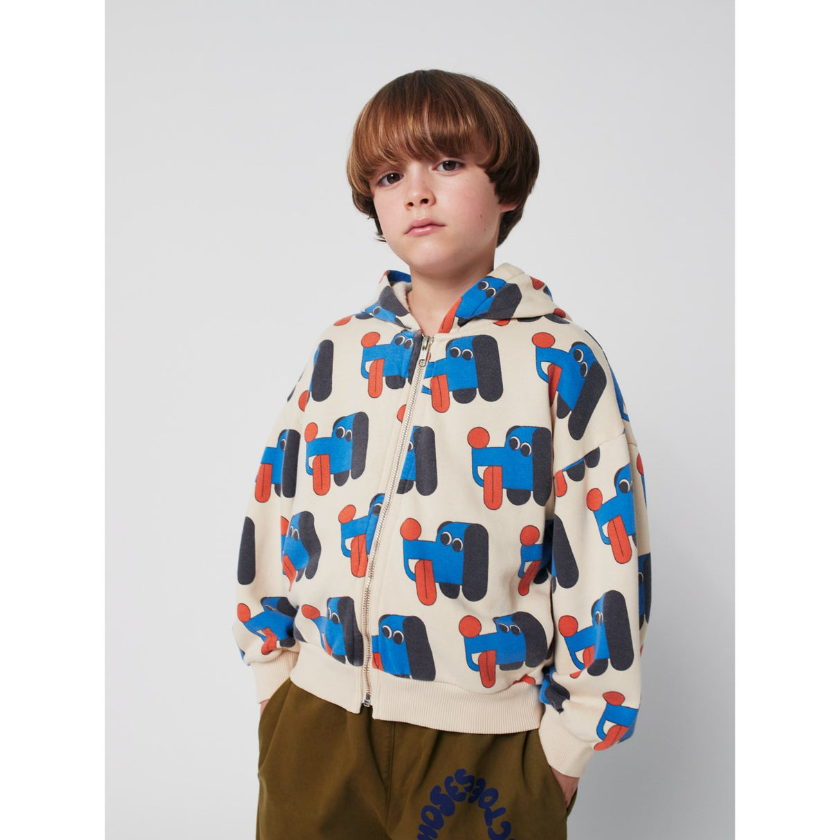 Bobo Choses Offwhite Doggy Mate All Over Zipped Hettegenser