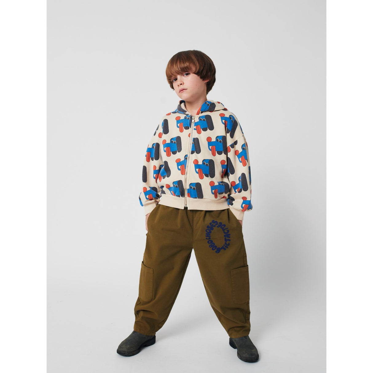 Bobo Choses Offwhite Doggy Mate All Over Zipped Hettegenser