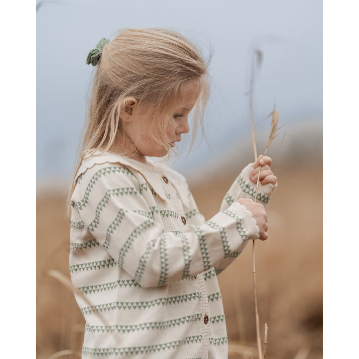 Hanevild Shale Green Heart Cardigan