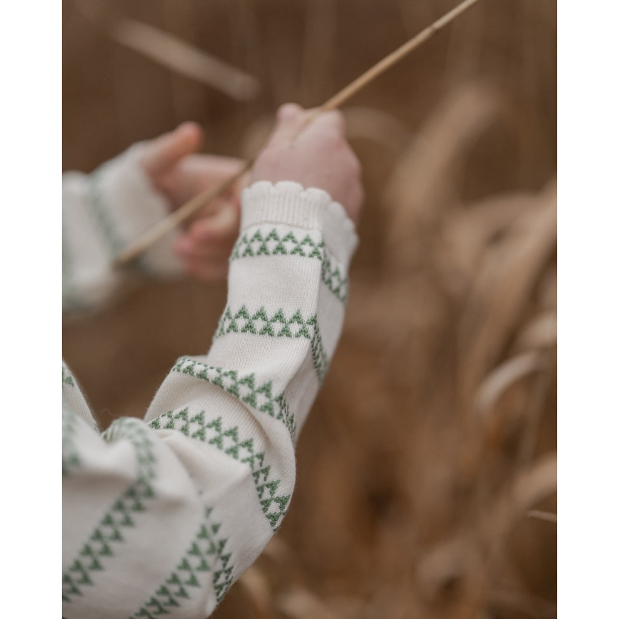 Hanevild Shale Green Heart Cardigan